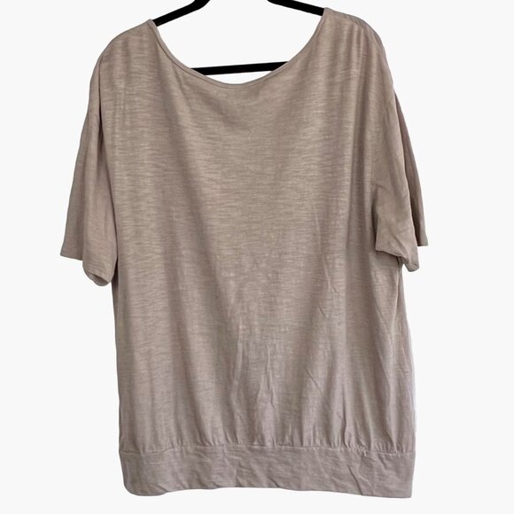 Lane Bryant Womens Beige Sequined Top Blouse Size 18/20 100% Cotton Loose Fit - Picture 2 of 12